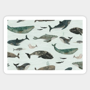 Tattooed whales pattern Magnet